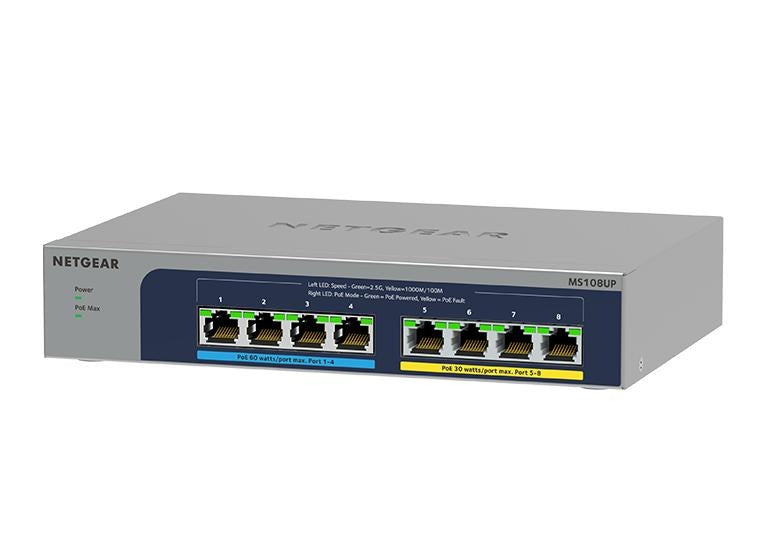 MS108UP - Commutateur Ethernet non géré Multi-Gigabit (2,5G) Ultra60 PoE++ à 8 ports