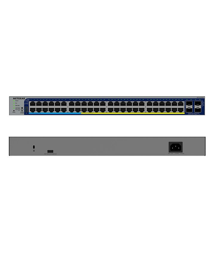 48-Port Gigabit PoE+ and PoE++ Smart Switch w/optional Remote/Cloud Management and 4 SFP+ Ports (640W)
