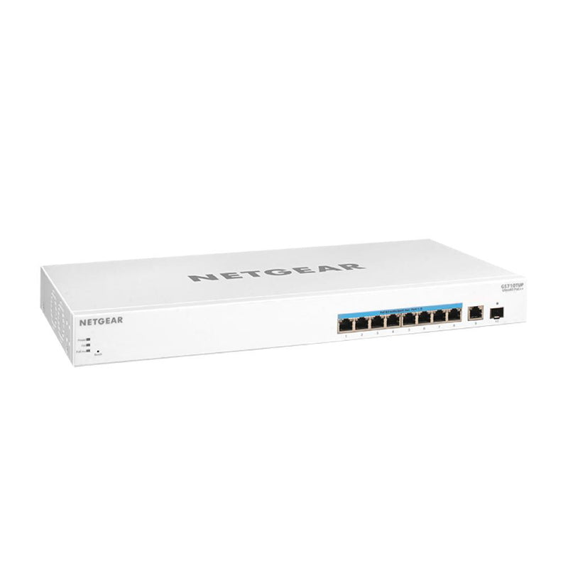 NETGEAR GS710TUP 10-Port Ultra60 PoE Gigabit Ethernet Smart Switch - Managed with 8 x PoE++ @ 480W, 2 x 1G Uplinks, Desktop/Rackmount, and ProSAFE Lifetime Protection