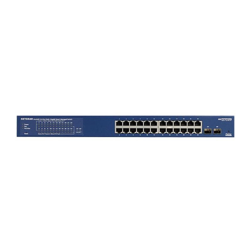 NETGEAR GS724TP 24-Port PoE Gigabit Ethernet Smart Switch - Managed, 24 x 1G, 24 x PoE+ @ 190W, 2 x 1G SFP, Optional Insight Cloud Management, Desktop or Rackmount, and Limited Lifetime Protection