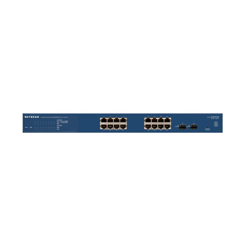 NETGEAR 16-Port Gigabit Ethernet Smart Switch (GS716Tv3) - 16 x 1G, Managed, with 2 x 1G SFP, Desktop or Rackmount, and Limited Lifetime Protection