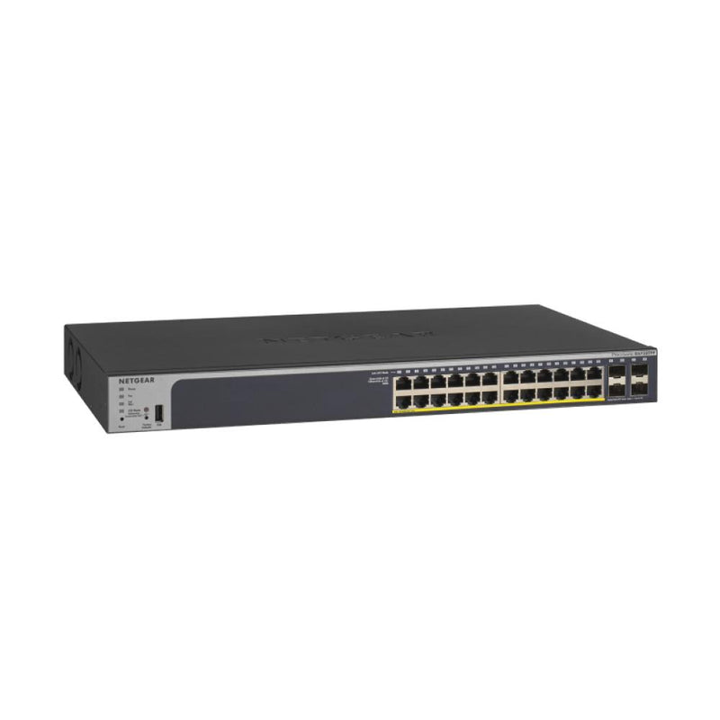 NETGEAR GS728TPP 28-Port PoE Gigabit Ethernet Smart Switch - Managed, Optional Insight Cloud Management, 24 x PoE+ @ 380W, 4 x 1G SFP, Desktop or Rackmount, and Limited Lifetime Protection