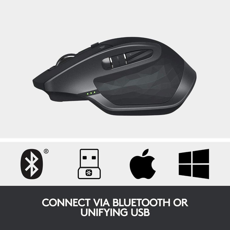 Logitech MX Master 2S Graphite Wireless Multi Device Mouse With Logitech Flow, Gesture Control and Wireless File Transfer (Work From Home, Home Based Learning)