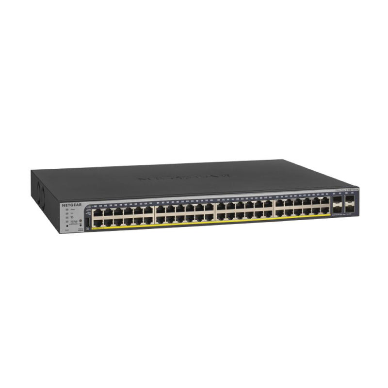 NETGEAR GS752TP 52-Port Gigabit Ethernet Smart Managed Pro PoE Switch - with 48 x PoE+ @ 380W, 4 x 1G SFP, Desktop/Rackmount, and ProSAFE Lifetime Protection