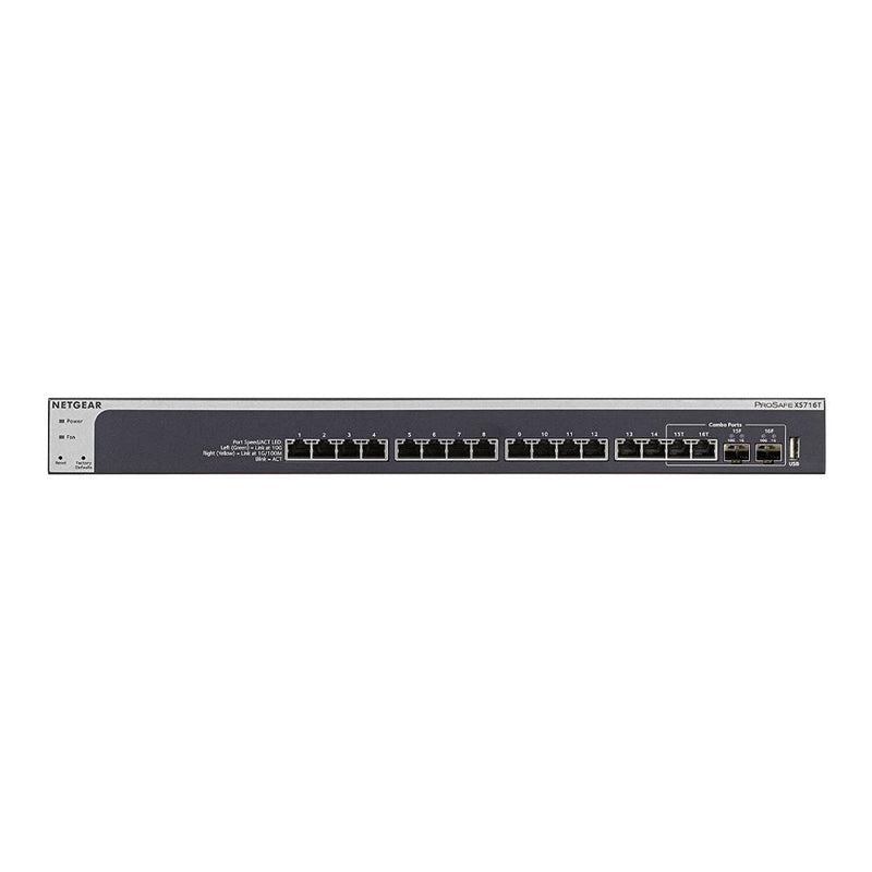 NETGEAR XS716T 16-Port 10G Ethernet Smart Switch - Managed, with 2 x 10 Gigabit SFP+, Desktop or Rackmount, and Limited Lifetime Protection