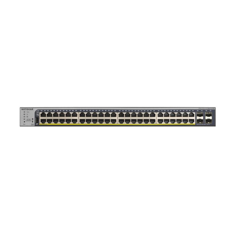 NETGEAR GS752TP 52-Port Gigabit Ethernet Smart Managed Pro PoE Switch - with 48 x PoE+ @ 380W, 4 x 1G SFP, Desktop/Rackmount, and ProSAFE Lifetime Protection