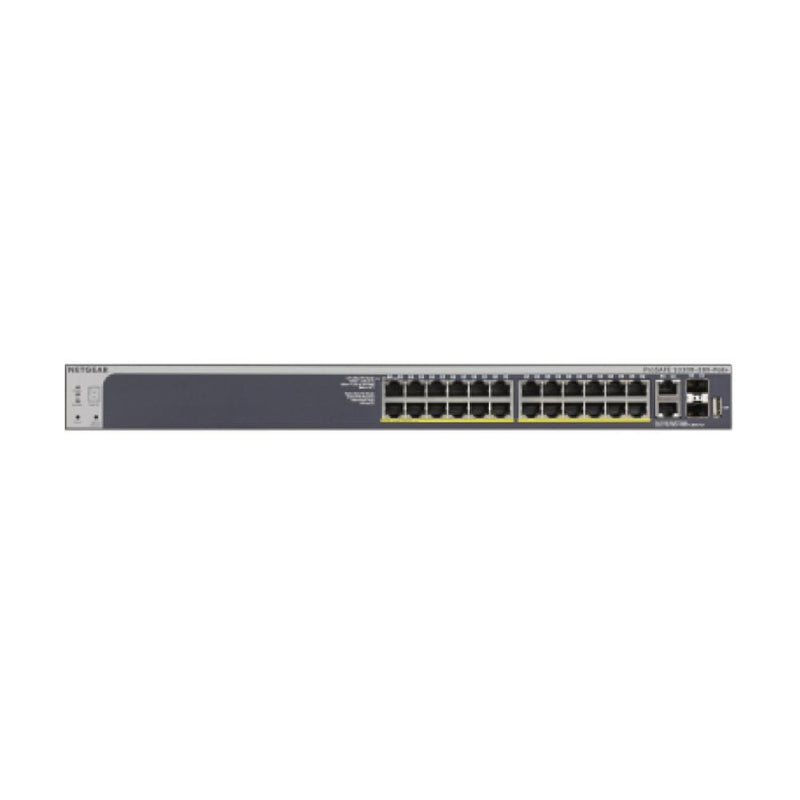 NETGEAR GS728TXP 28-Port Gigabit/10G Stackable Smart Managed Pro PoE Switch - with 24 x PoE+ @ 195W, 2 x 10G Copper and 2 x 10G SFP+, Desktop/Rackmount, and ProSAFE Lifetime Protection