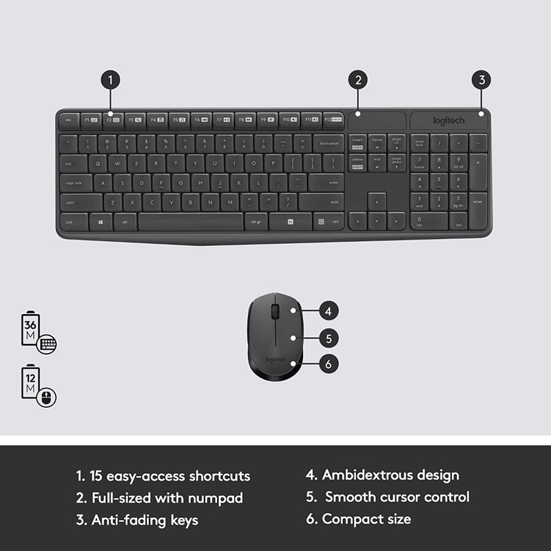 LOGITECH MK235 Wireless Keyboard and Mouse Combo 