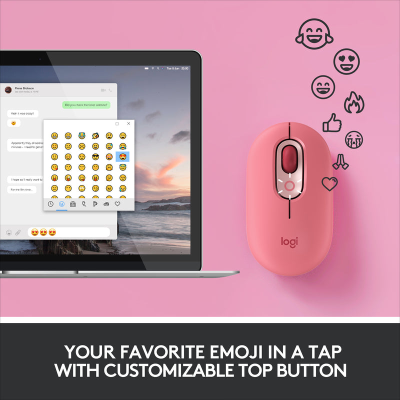 LOGITECH POP Wireless Mouse with Customizable Emoji