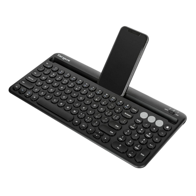 Targus AKB867US Multi-Device Bluetooth® Antimicrobial Keyboard with Tablet/Phone Cradle