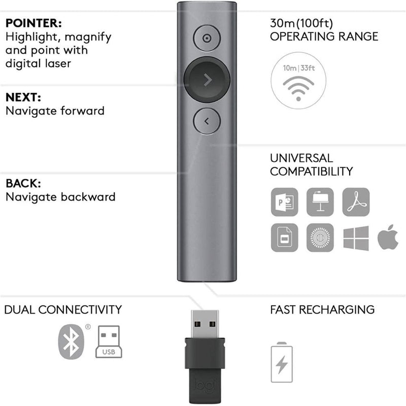 Logitech Spotlight Wireless Advance Presentation Remote