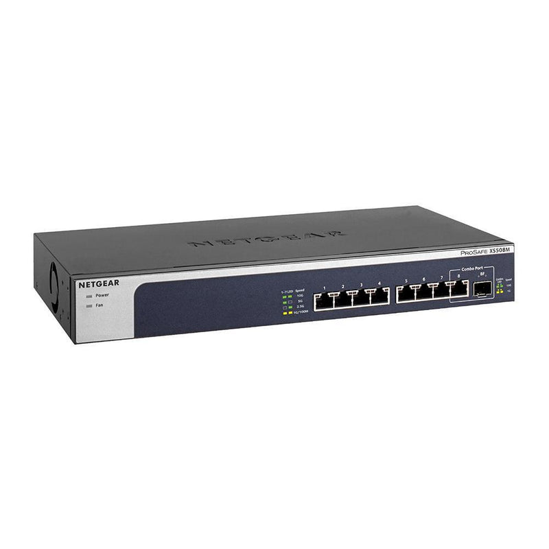 NETGEAR XS508M 8-Port 10G Multi-Gigabit Ethernet Unmanaged Switch - with 1 x 10G SFP+, Desktop/Rackmount, and ProSAFE Limited Lifetime Protection