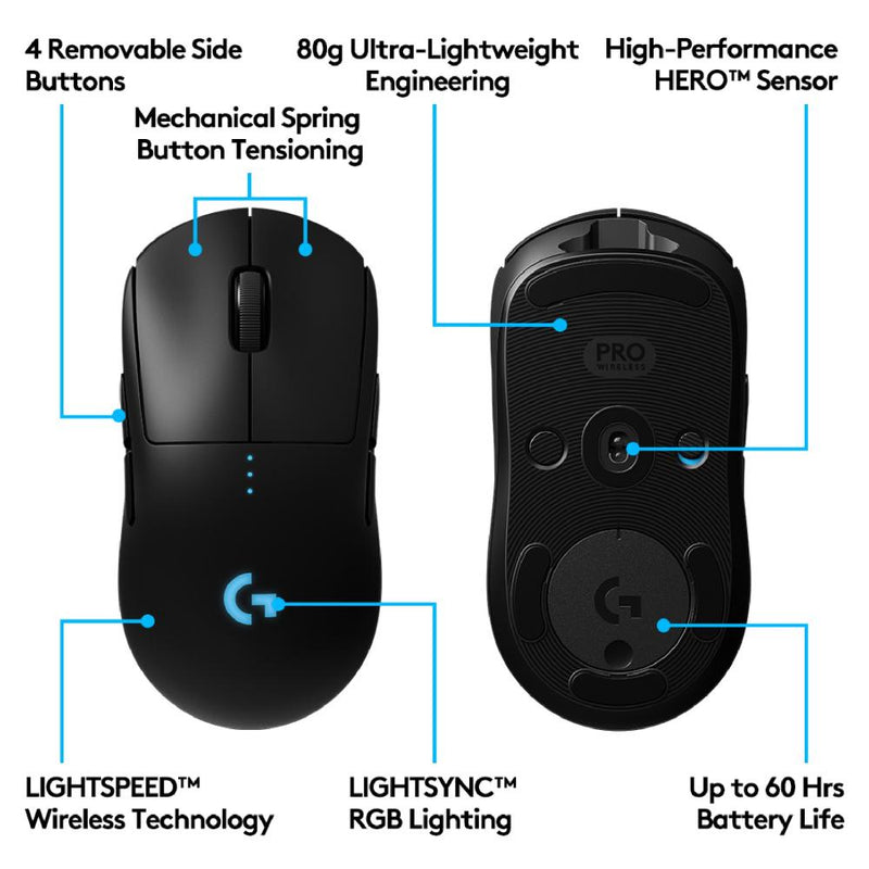 Logitech 910-005274 G Pro Hero Lightspeed RGB Wireless Gaming Mouse