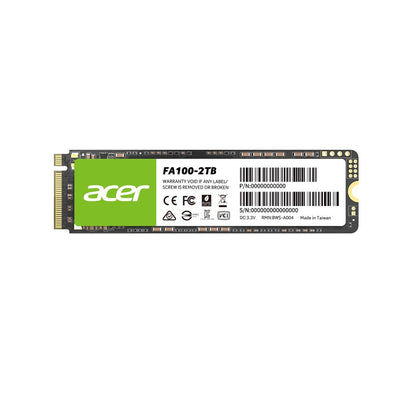 Acer FA100, M.2 NVMe PCIe Gen3 x 4 SSD, full of the latest technology, 128GB up to 2TB,  read- & write- speeds up to 3300 / 2700 MB/s 