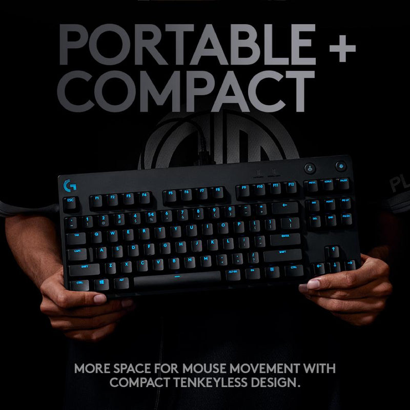 Logitech G PRO X Mechanical RGB Gaming Keyboard with Swappable Switches (Comes with GX Blue Clicky Switches)