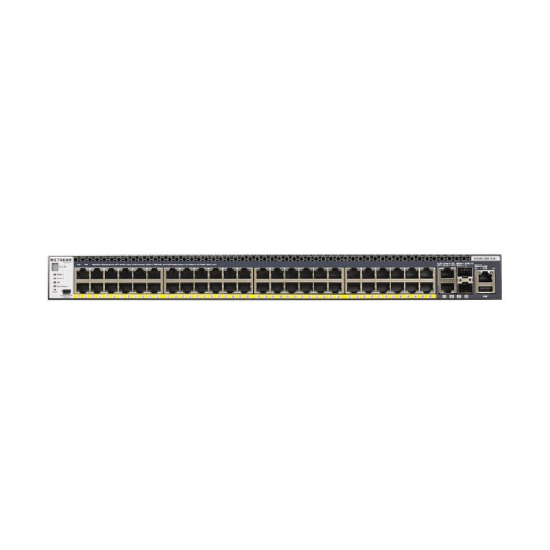 NETGEAR 48-Port Fully Managed Switch M4300-52G-PoE+ 48x1G PoE+, 2x10GBASE-T, 2xSFP+, Stackable, 1000W PSU, ProSAFE Lifetime Protection (GSM4352PB) 