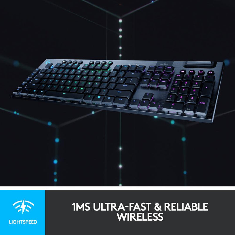 Logitech G915 TKL Tenkeyless LIGHTSPEED Wireless RGB Mechanical Gaming Keyboard, Low Profile Switch Options, LIGHTSYNC RGB, Advanced Wireless and Bluetooth Support
