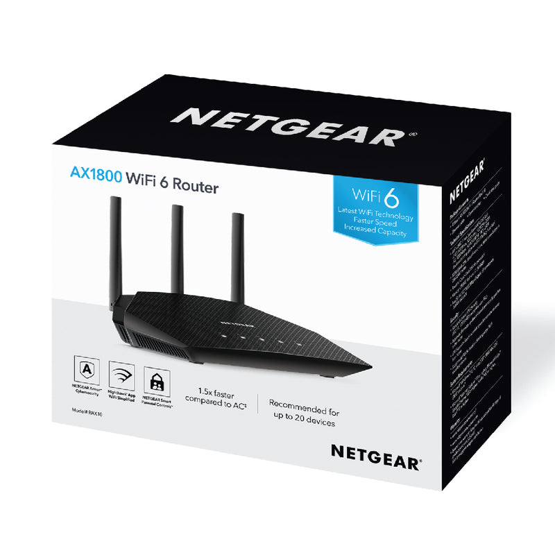NETGEAR Nighthawk RAX10 Dual-Band WiFi 6 Router - AX1800