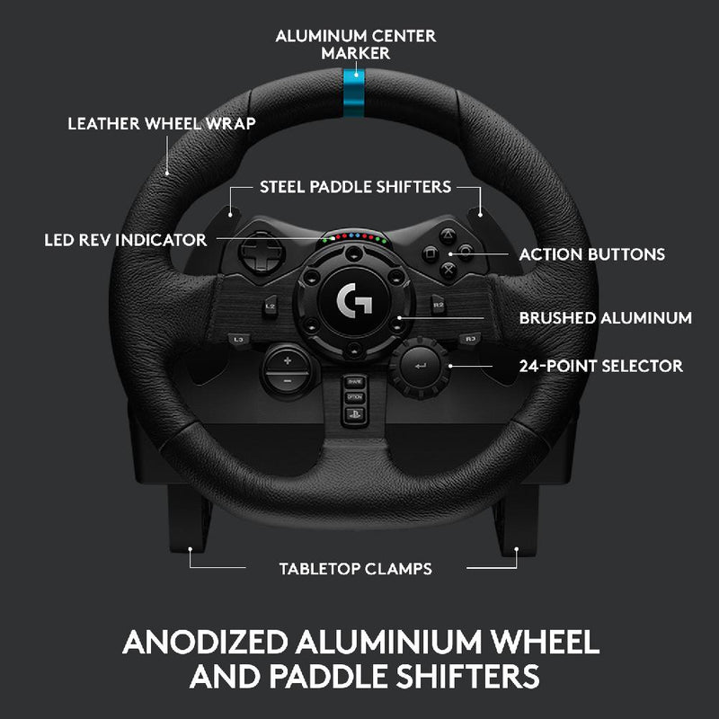 LOGITECH G923 Trueforce Racing Wheels & Pedals for PC and PlayStation (BLACK)