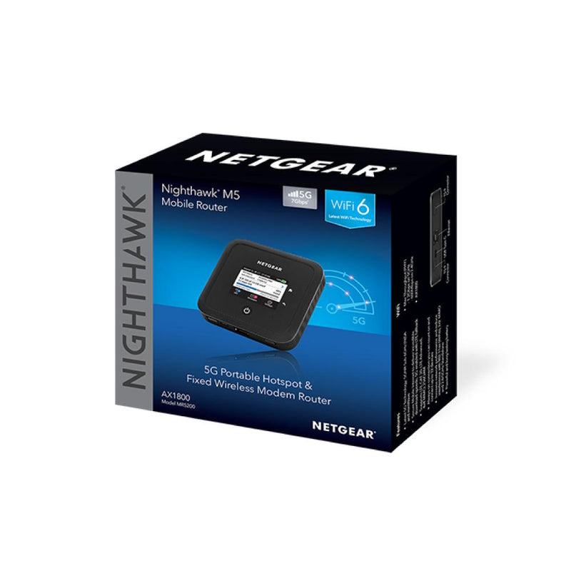 NETGEAR Nighthawk MR5200 M5 Mobile Router with WiFi 6 – Ultrafast 5G | Connect up to 32 Devices | Secure Wireless Network Anywhere | Unlocked For All Major Mobile Providers(Black)