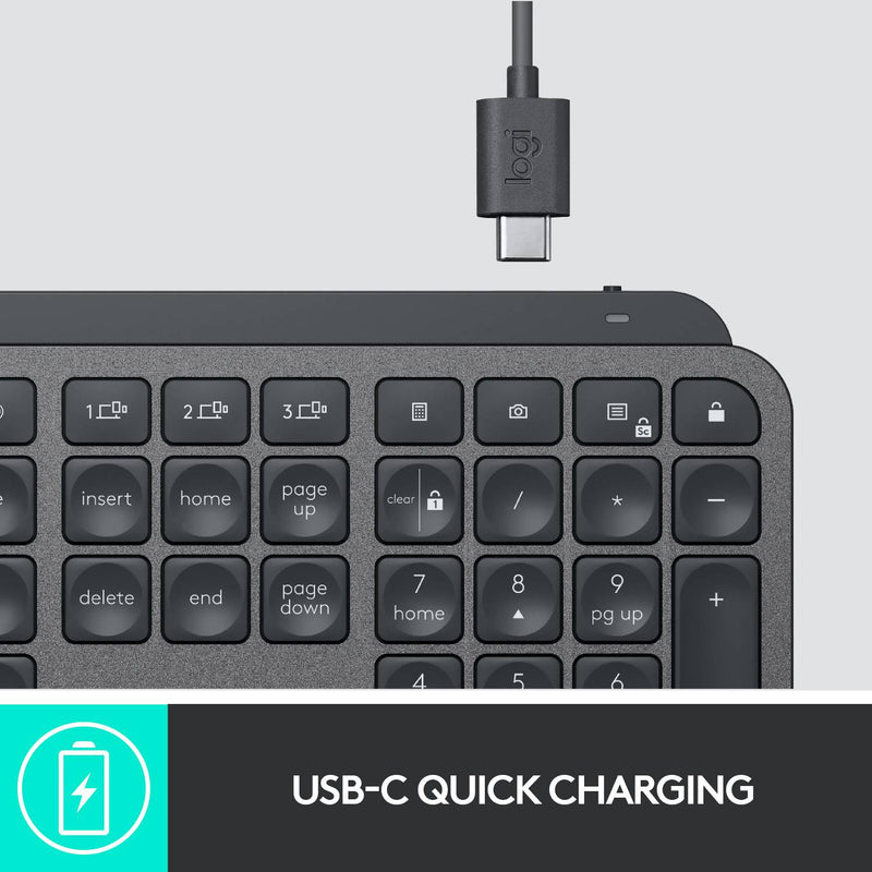 LOGITECH MX Keys Plus Advanced Wireless Illuminated Keyboard with Palm Rest - FRA - (AZERTY Layout)