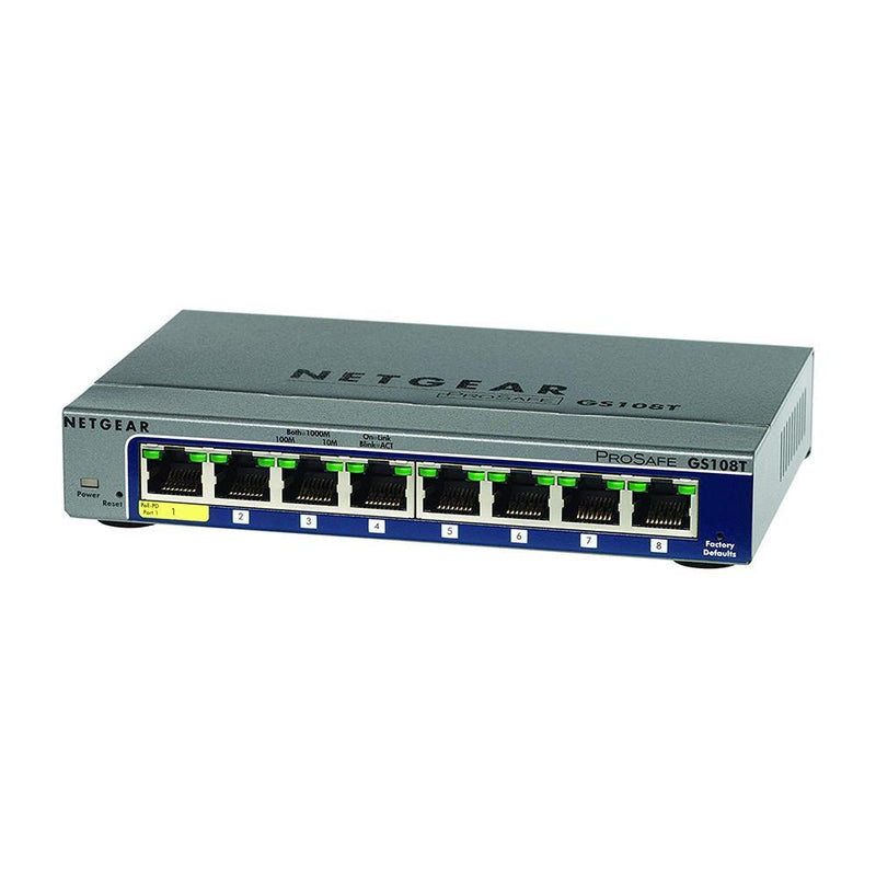 NETGEAR GS108Tv3 8-Port Gigabit Ethernet Smart Switch with 1 PD Port