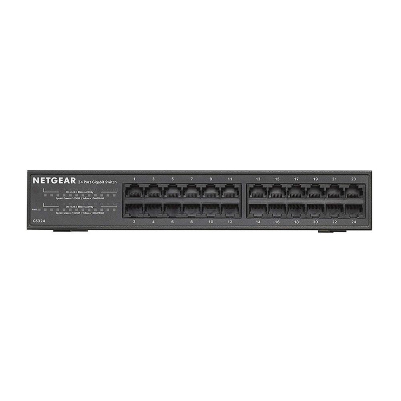 NETGEAR GS324 24-Port Gigabit Ethernet Unmanaged Switch - Desktop/Rackmount, Fanless Housing for Quiet Operation
