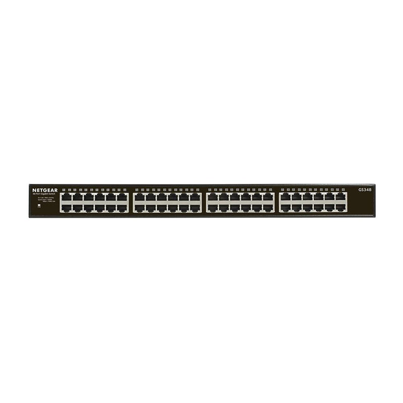 NETGEAR GS348 48-Port Gigabit Ethernet Unmanaged Switch - Desktop/Rackmount, Fanless Housing for Quiet Operation, Dark Grey