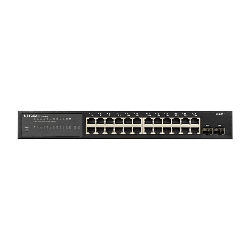 NETGEAR GS324T 26-Port Gigabit Ethernet Smart Managed Pro Switch - with 2 x 1G SFP, Desktop/Rackmount, S350 Series