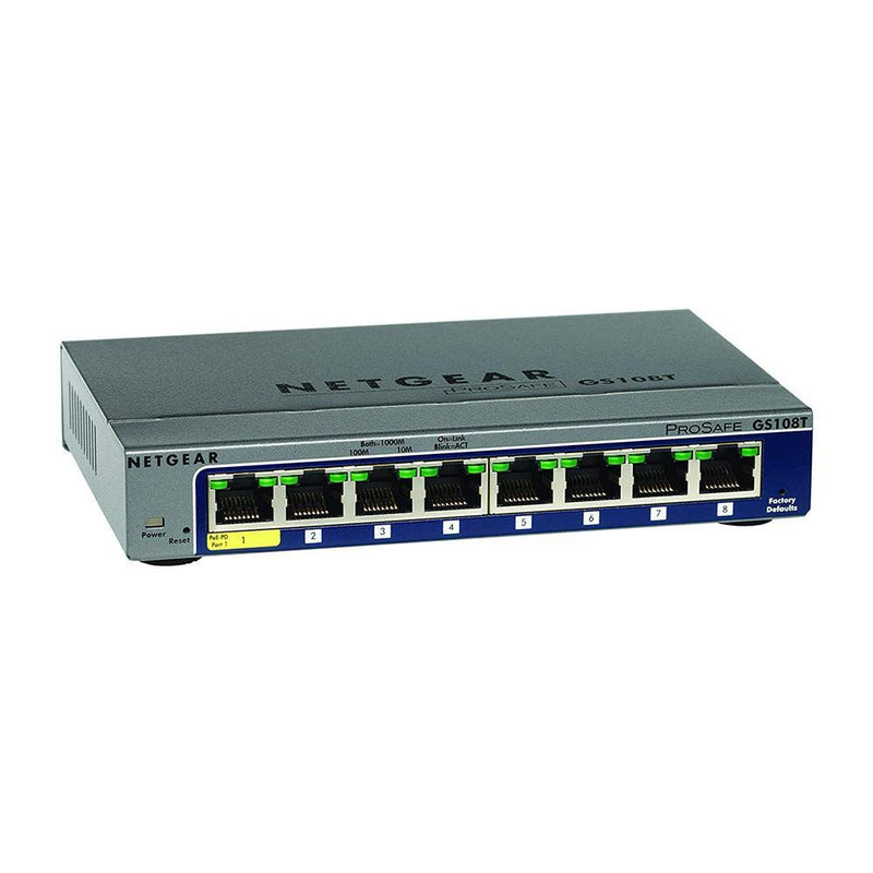 NETGEAR GS108Tv3 8-Port Gigabit Ethernet Smart Switch with 1 PD Port