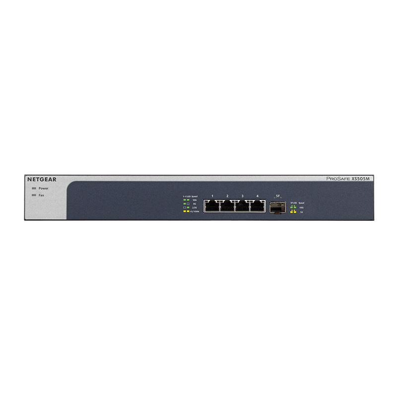 NETGEAR XS505M 5-Port 10G Multi-Gigabit Ethernet Unmanaged Switch - with 1 x 10G SFP+, Desktop/Rackmount, and ProSAFE Limited Lifetime Protection