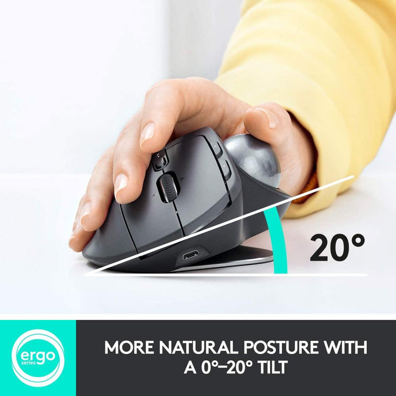Logitech MX ERGO Advanced Wireless Trackball with Logitech FLOW Technology