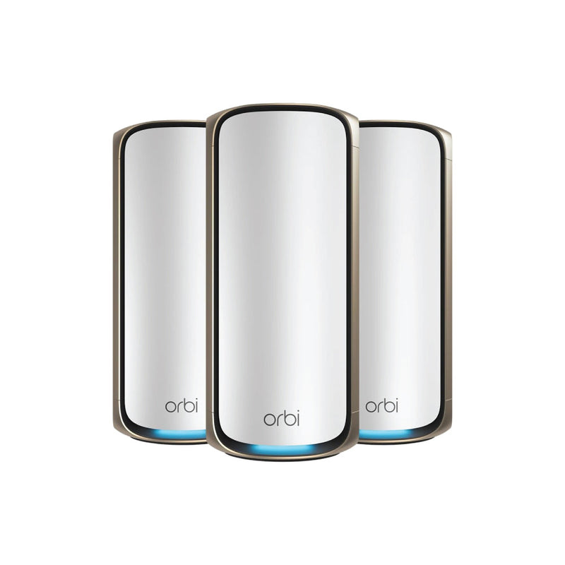 Orbi 970 Quad-Band WiFi 7 Mesh System - BE27000 27Gbps - 3-Pack - White (RBE973S)Orbi 970 Quad-Band WiFi 7 Mesh System - BE27000 27Gbps - 3-Pack - White (RBE973S)