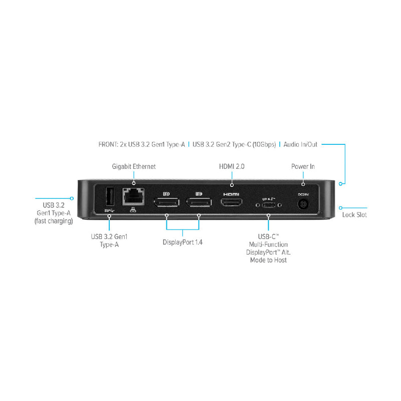 TARGUS USB-C Multi-Function DisplayPort Alt. Mode Triple Video Docking Station with 85W Power