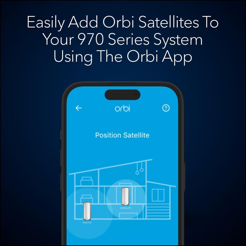 Orbi 970 Quad-Band WiFi 7 Mesh Add-on Satellite - BE27000 27Gbps - White (RBE970)