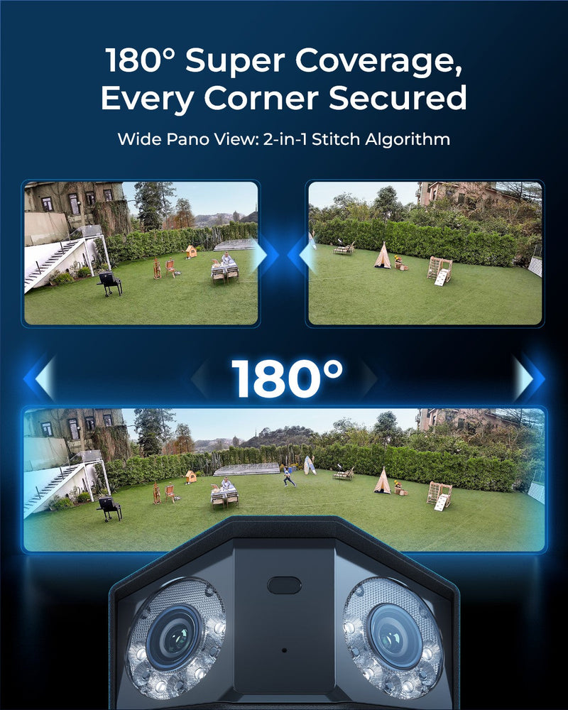 REOLINK Duo 3 PoE First 16MP UHD Dual-Lens PoE Security Camera with 180° Panoramic View