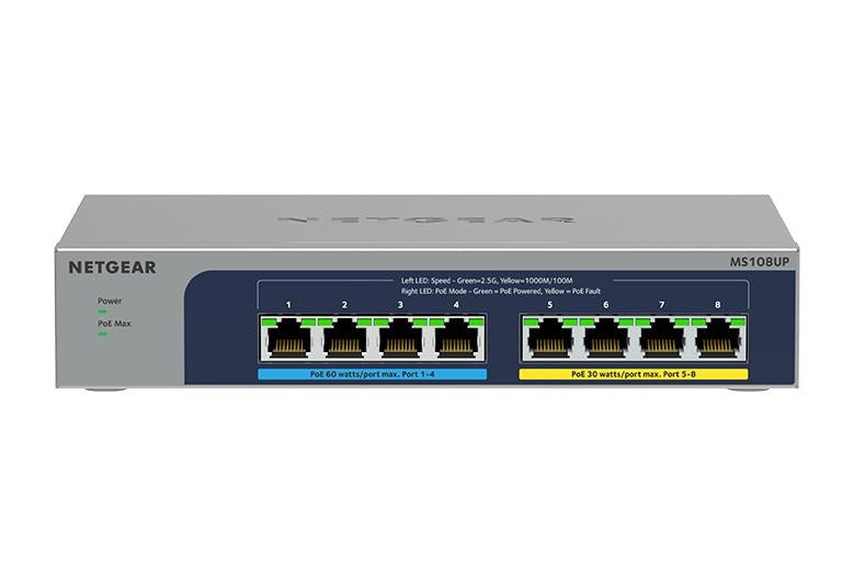 MS108UP - 8-port Multi-Gigabit (2.5G) Ultra60 PoE++ Ethernet Unmanaged Switch