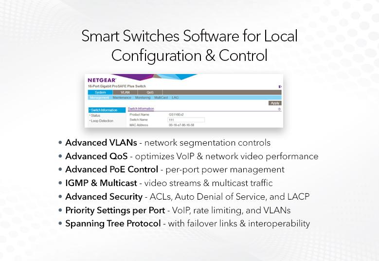 NETGEAR GS110TPv3 8-Port Gigabit Ethernet Smart Managed Pro PoE Switch - with 8 x PoE+ @ 55W