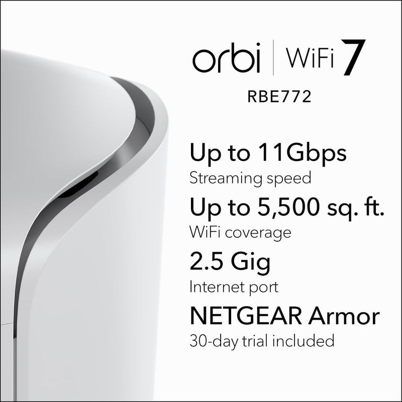 NETGEAR Orbi 770 Tri-Band 2.5G WiFi 7 Mesh (RBE772)