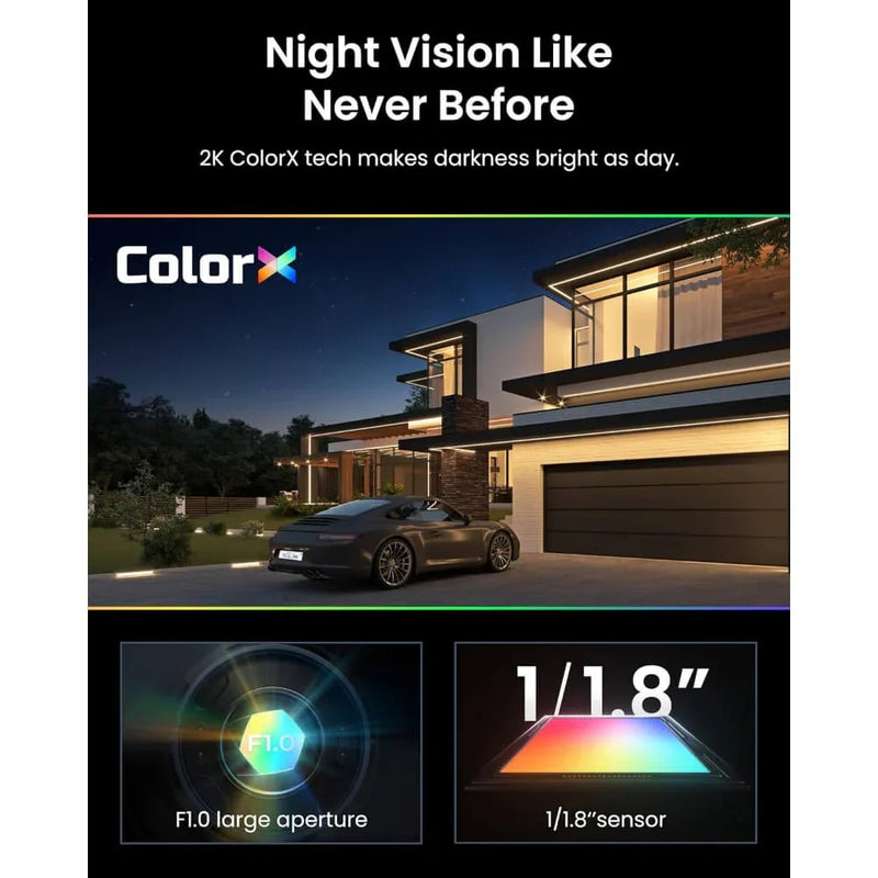 Reolink Altas 2K 10s Pre-recording Bullet and ColorX Night vision with Solar Panel 2 Included
