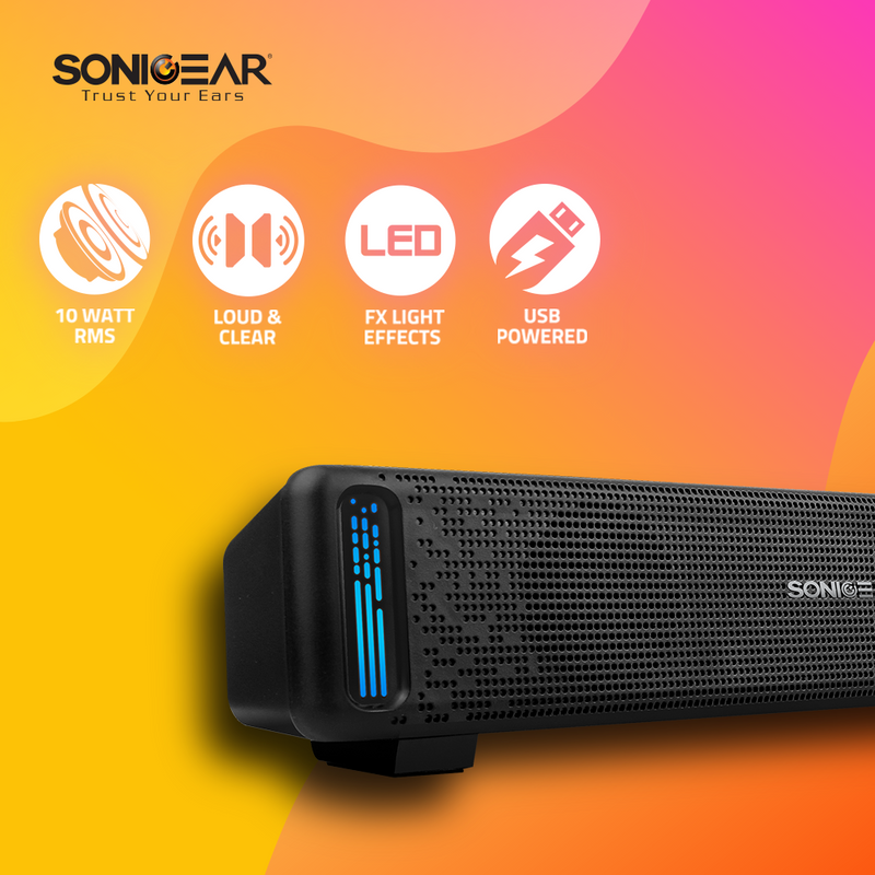 Sonicgear U200 Soundbar 7 Pulsating LED Colours  - 10W - USB