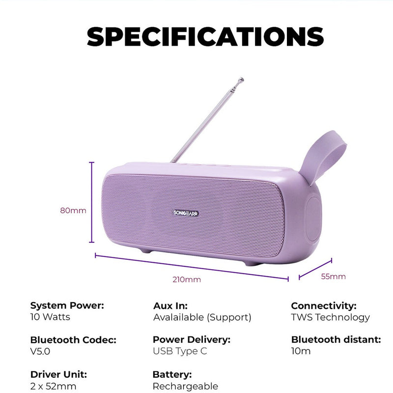 SonicGear P8000 Super Portable Bluetooth Speaker - 20W