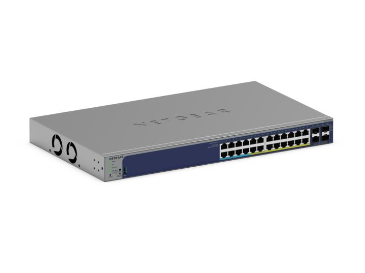 Netgear GS728TXUPv3: 24-Port Gigabit PoE+ and PoE++ Smart Switch w/optional Remote/Cloud Management with 4 SFP+ Ports (420W)