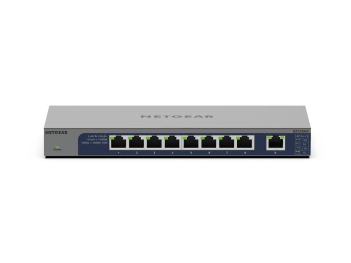 GS108MX - 8-Port Gigabit Ethernet Unmanaged Switch with 1 dedicated 10G/Multi-Gig Port