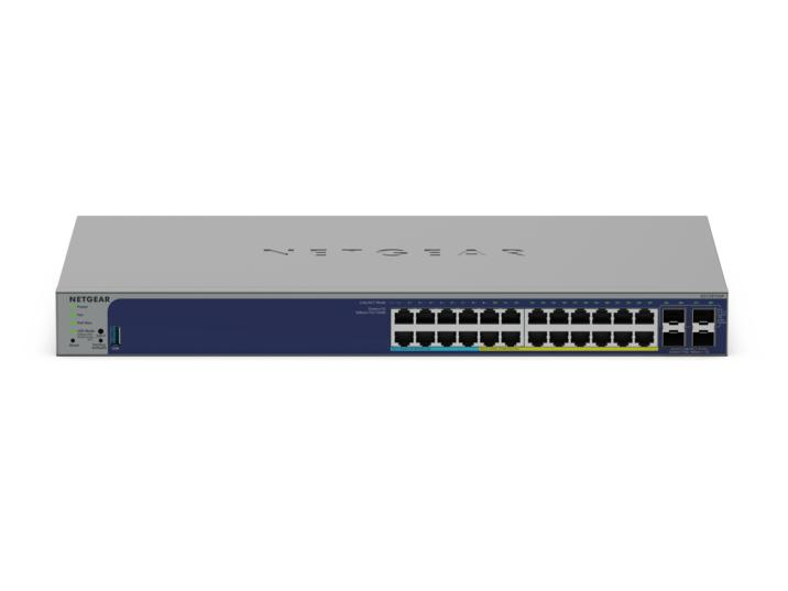 Netgear GS728TXUPv3: 24-Port Gigabit PoE+ and PoE++ Smart Switch w/optional Remote/Cloud Management with 4 SFP+ Ports (420W)