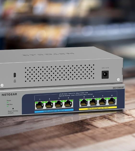 Netgear MS108EUP: 8-port Multi-Gigabit (2.5G) Ethernet Ultra 60 PoE++ Easy Smart Managed Switch