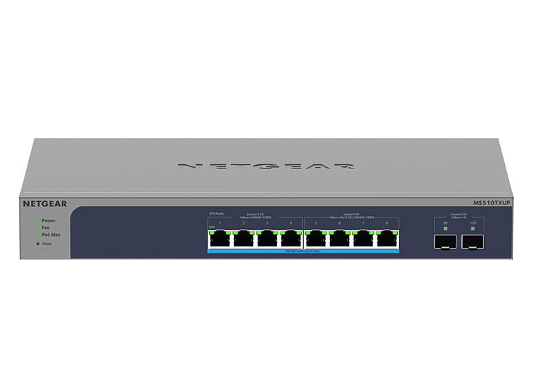 Netgear MS510TXUP: 8-Port Multi-Gigabit/10G Ethernet Ultra60 PoE++ Smart Switch with 2 SFP+ Ports