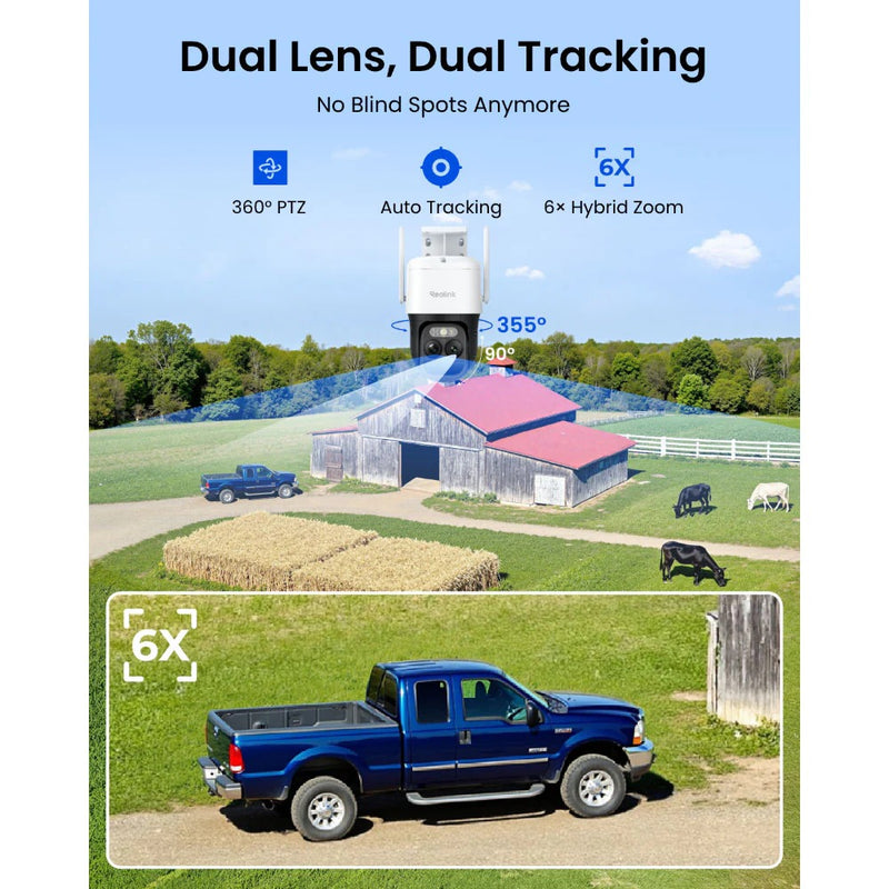 Reolink Trackmix LTE Plus 2 with Solar Panel: 4G Dual-Lens Battery Security Camera