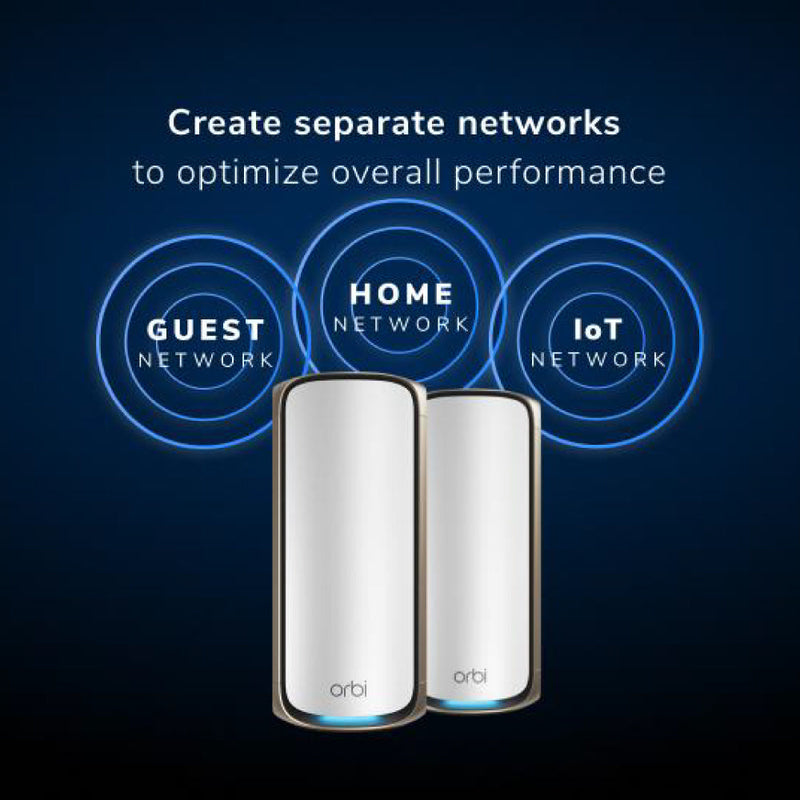 Orbi 970 Quad-Band WiFi 7 Mesh System - BE27000 27Gbps - 2-Pack - White (RBE972S)