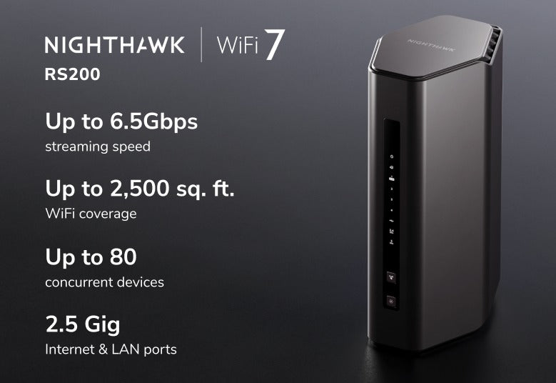 Nighthawk WiFi 7 Router RS200, 6.5Gbps